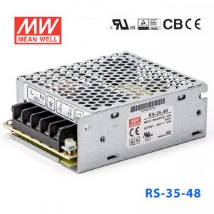 RS-35-48 35W 48V0.8A 单路输出明纬开关电源(G3系列-高性能内置有外壳) 