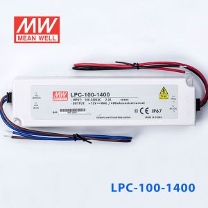 LPC-100-1400   100W   1400mA恒流输出明纬牌IP67防水塑壳LED电源