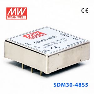 SDM30-48S5  30W  36~72V  输入  5V  稳压单路输出明纬DC-DC转换模块电源