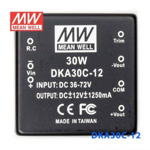 DKA30C-12  30W  36~72V  输入  ±12V  双路输出明纬DC-DC转换模块电源