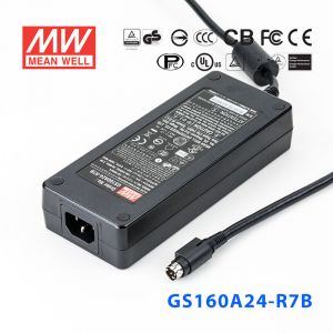 GS160A24-R7B 160W 24V6.67A 输出绿色能源明纬电源适配器(三线插口)