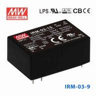 IRM-03-9   3W 9V 333mA   单路输出高能效AC-DC模块型明纬开关电源-插脚型