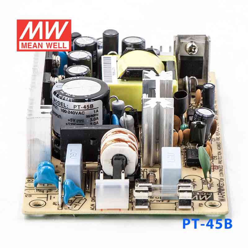 PT-45B 45W +5V 5A +12V 2.5A -12V 0.5A  三路输出无外壳PCB板明纬开关电源