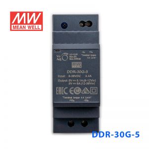 DDR-30G-5台湾明纬30W 9~36V输入 5V6A输出导轨型DC-DC电源