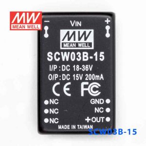 SCW03B-15  3W  18~36V 输入 15V  稳压单路输出明纬DC-DC转换模块电源