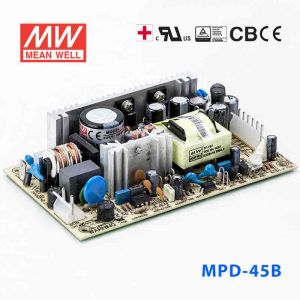 MPD-45B  45W +5V 5A +24V 1.8A  双路输出微漏电医用无外壳明纬开关电源