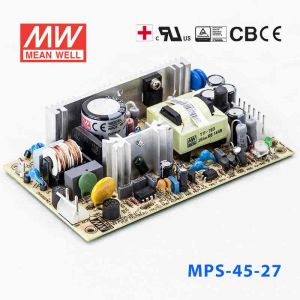 MPS-45-27 45W 27V1.7A 单路输出微漏电医用无外壳明纬开关电源