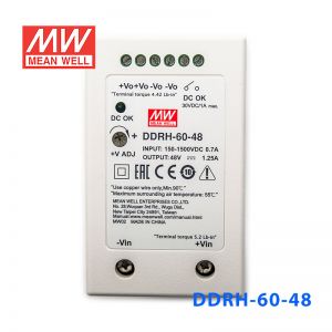 DDRH-60-48明纬60W 150~1500V输入 48V1.25A输出导轨DC-DC转换器