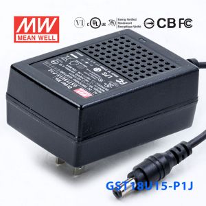 GST18U15-P1J 18W 15V1.2A高效能低空载损耗绿色节能美规适配器