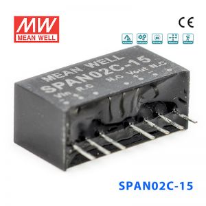 SPAN02C-15 2W 36~75V 转 15V 134mA非稳压单路输出DC-DC模块电源