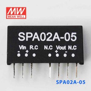 SPA02A-05  2W  9~18V  输入 5V  稳压单路输出明纬DC-DC转换模块电源