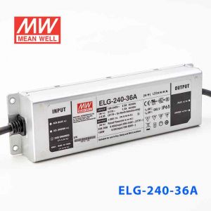 ELG-240-36A 240W 36V 6.66A   A型(电流可调/铝壳IP65/100～305Vac输入)明纬PFC防水LED电源