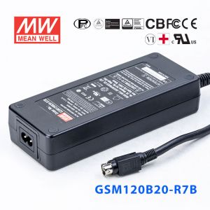 GSM120B20-R7B 120W 20V6A输出明纬高能效医疗型外置桌面型电源适配器