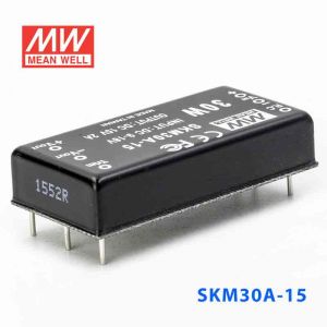 SKM30A-15  30W  9~18V  输入 15V 2A 单路稳压输出明纬DC-DC转换模块电源