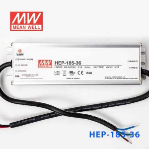 HEP-185-36   185W 36V 5.2A无风扇全密封IP68防护高效率明纬电源