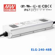 ELG-240-48DA 240W 48V 5.0A   DA型(Dali调光/铝壳IP67/100～305Vac输入)明纬PFC防水LED电源