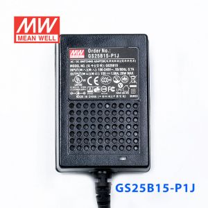 GS25B15-P1J 25W 15V1.66A 输出绿色能源明纬电源适配器(双线插口)