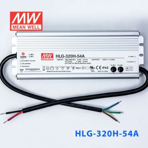 HLG-320H-54A  320W  54V 5.95A  强耐环境恒压+恒流PFC高效铝壳IP65防水LED电源(恒压恒流值可面板设定) 