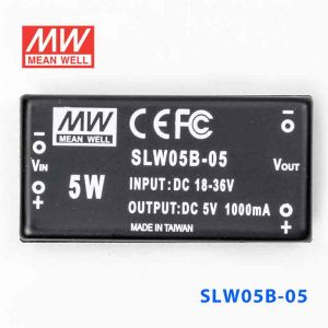 SLW05B-05  5W  18~36V  输入  5V  稳压单路输出明纬DC-DC转换模块电源