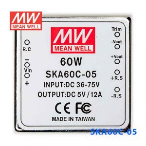 SKA60C-05  60W  36~72V  输入 5V 12A 明纬单路稳压输出DC-DC转换电源