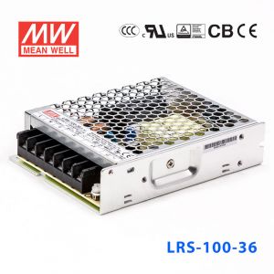 LRS-100-36 100.8W 36V2.8A单路输出超薄型低空载损耗明纬开关电源