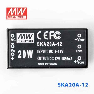 SKA20A-12  20W  9~18 V 输入 12V 1.67A  稳压单路输出明纬DC-DC转换模块电源