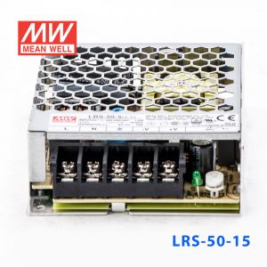 LRS-50-15 50W 12V 3.4A单路输出超薄型低空载损耗明纬开关电源