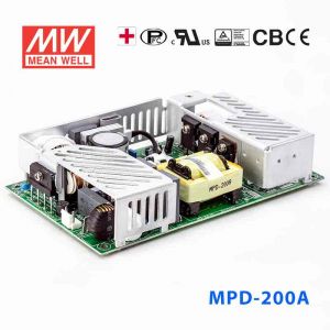 MPD-200A  200W +5V 24A +12V 9.6A  双路输出微漏电带PFC医用无外壳明纬开关电源