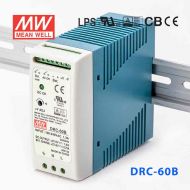 DRC-60B 60W 27.6V1.4A 单路输出浮充电直流UPS导轨安装明纬安防电源