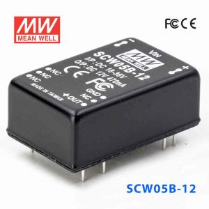 SCW05B-12  5W  18~36V  输入 12V  稳压单路输出明纬DC-DC转换模块电源