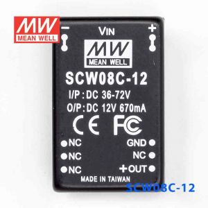 SCW08C-12  8W  36~72V   输入 12V  稳压单路输出明纬DC-DC转换模块电源