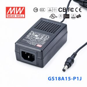 GS18A15-P1J 18W 15V1.2A 输出绿色能源明纬电源适配器(三线插口)