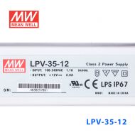 LPV-35-12   35W   12V   3A明纬牌恒压输出IP67防水塑壳LED照明电源