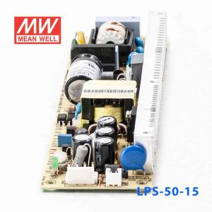 LPS-50-15   50W  15V  3.4A   单路输出无外壳窄条PCB板明纬开关电源