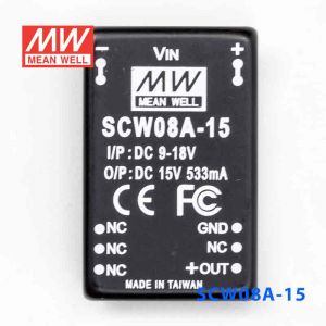 SCW08A-15  8W  9~18V  输入15V  稳压单路输出明纬DC-DC转换模块电源