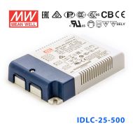 IDLC-25-500 25W 35~50V 500mA 恒流输出无频闪二合一调光明纬LED开关电源