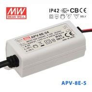 APV-8E-5 7W 5V 1.4A 明纬牌恒压输出防水塑壳LED照明电源