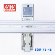 SDR-75-48 75W 48V4.6A高效率高功率因素单路输出DIN导轨安装明纬开关电源