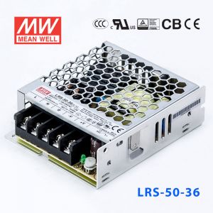 LRS-50-36 52.2W 36V 1.45A单路输出超薄型低空载损耗明纬开关电源