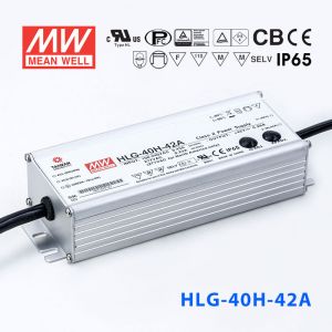 HLG-40H-42A  40W  42V 0.96A  强耐环境恒压+恒流PFC高效铝壳IP65防水LED电源(恒压恒流值可面板设定) 