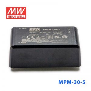 MPM-30-5台湾明纬30W 80~264V输入 5V6A输出绿色医疗基板型电源