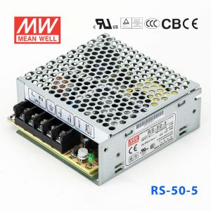 RS-50-5 50W 5V10A 单路输出明纬开关电源(G3系列-高性能内置有外壳) 