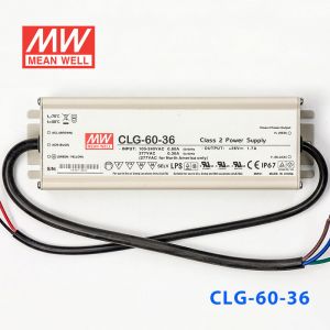 CLG-60-36   60W   36V  1.7A 恒压+可改恒流有PFC铝壳明纬IP67防水LED电源