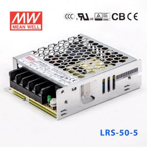 LRS-50-5 50W 5V 10A单路输出超薄型低空载损耗明纬开关电源