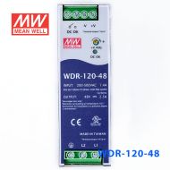 WDR-120-48 120W 48V2.5A 输出PFC高效率高输入电压DIN导轨电源