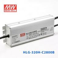 HLG-320H-C2800B 320W 宽范围输入 57~114V 2800mA  强耐环境高压恒流输出PFC高效铝壳IP67防水LED电源