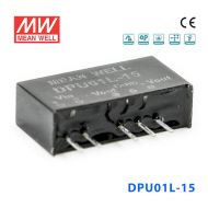 DPU01L-15 1W  5V 转 ±15V  非稳压双路输出明纬DC-DC转换模块电源
