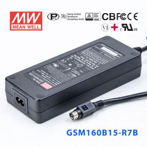 GSM160B15-R7B 144W 15V9.6A输出明纬高能效医疗型外置桌面型电源适配器