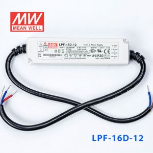 LPF-16D-12 16W  12V 1.34A  恒压+恒流PFC高效率塑壳IP30防水调光LED电源