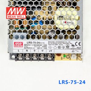 LRS-75-24 76.8W 24V3.2A单路输出超薄型低空载损耗明纬开关电源